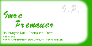 imre premauer business card